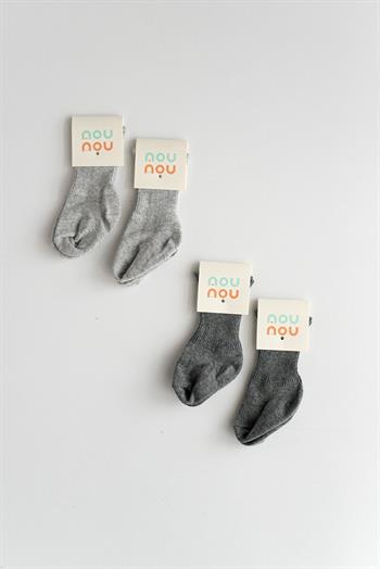  Nou Nou 3lü Antrasit Bebek Çocuk Katlamalı Çorap