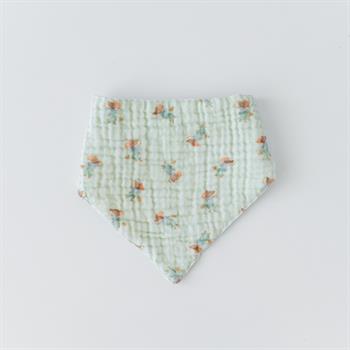 %100 Organik Müslin Üçgen Mama Önlüğü Çift kat Müslin -  Fare Desenli 