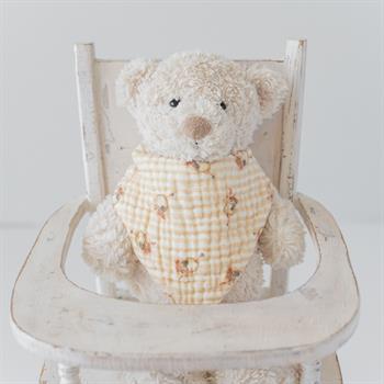 %100 Organik Müslin Üçgen Mama Önlüğü Çift kat Müslin -  Tavşan Desenli 