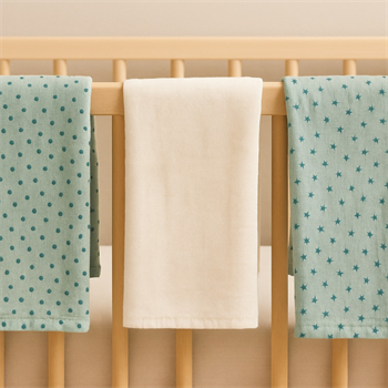 3lü Müslin Set - Mint Yıldızlı Takım