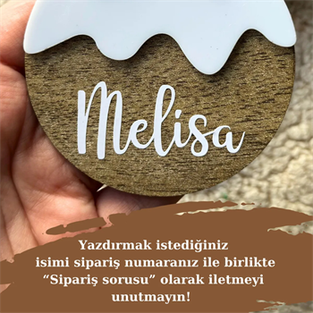 Ahşap İsme Özel Yılbaşı Ağaç Süsü /İsimli  hatıra yılbaşı ağacı süsü / Yılbaşı pudingi