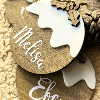 Ahşap İsme Özel Yılbaşı Ağaç Süsü /İsimli  hatıra yılbaşı ağacı süsü / Yılbaşı pudingi