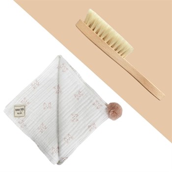 Bath Set- Hooded Towel Kitty & Baby Brush