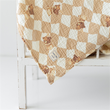 Avantajlı Set - Puset Çantası - Organik Bebek Battaniyesi Ayı 