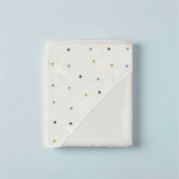 Başlıklı Kurulama Havlusu – %100 Pamuk 0-2 Yaş Yıldız Nakışlı