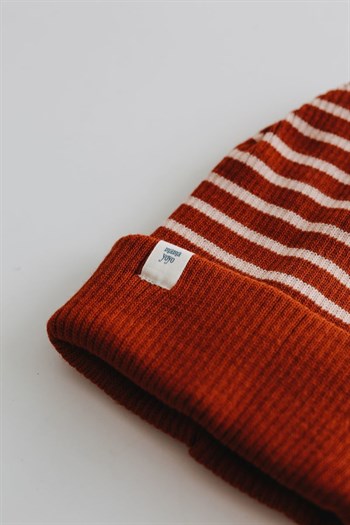 Double Sided Winter Hat-Brick Red