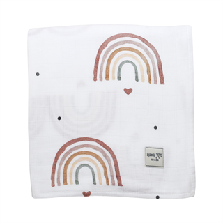 Multi Purpose Organic Muslin Throws  100% Organic Cotton- Rainbow Rosy