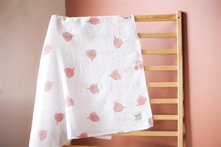 Multi Purpose Organic Muslin Throws  100% Organic Cotton- Big Bird