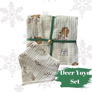Deer Yoyo Set- Blanket & Bandana Bibs