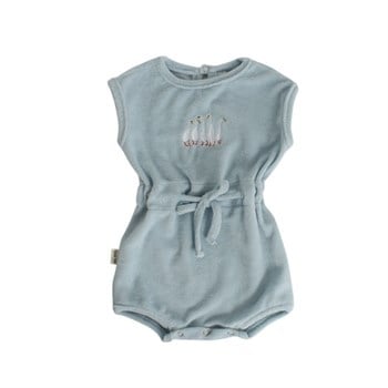 Terry Cloth Baby Romper - Duck 