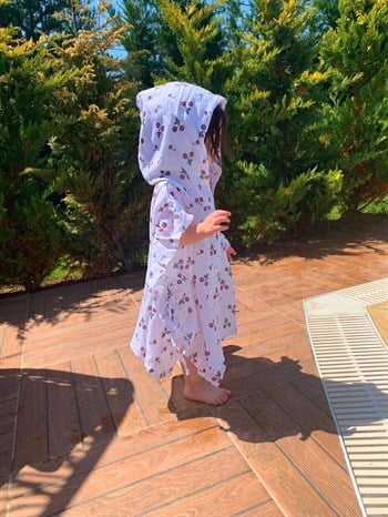 Muslin Ruffle Ponchos - Cherry   