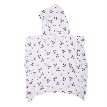 Muslin Ruffle Ponchos - Cherry   