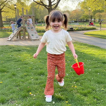 İspanyol Paça Kiremit Çocuk Tayt %100 Pamuk  2-6 Yaş