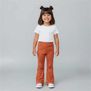 İspanyol Paça Kiremit Çocuk Tayt %100 Pamuk  2-6 Yaş