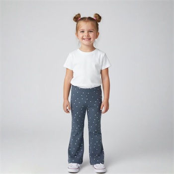 İspanyol Paça Koyu Mavi Çocuk Tayt %100 Pamuk  2-6 Yaş