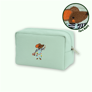 Kadife Organizer Çanta Mint - Fare nakışlı