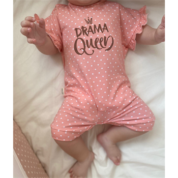 Short Sleeve Baby Pajamas / Overalls- Drama Queen