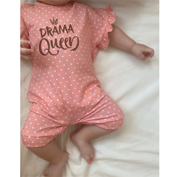 Short Sleeve Baby Pajamas / Overalls- Drama Queen