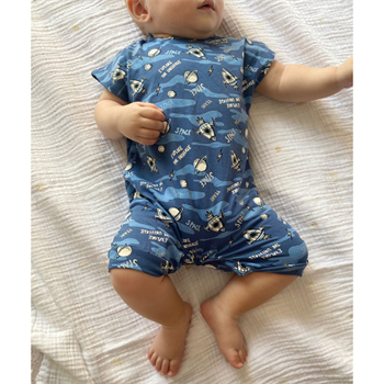 Short Sleeve Baby Pajamas / Overalls- Space