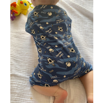 Short Sleeve Baby Pajamas / Overalls- Space