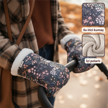 Mama Yoyo Baby Kids Anneler için Puset Eldiveni - Çiçek Desen