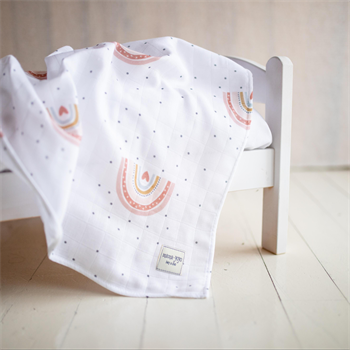 Multi Purpose Organic Muslin Throws 100% Organic Cotton-Burp Clothes- Rainbow