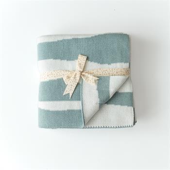 Double Sided Knited Blanket- Minty Lines