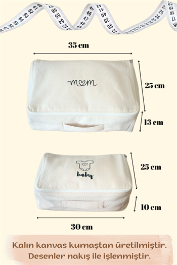 Mom&Baby İkili Valiz İçi Düzenleyici / Organizer Hurç, Kese Seti 4lü set 