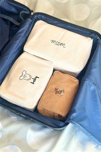 Mom&Baby İkili Valiz İçi Düzenleyici / Organizer Hurç, Kese Seti 4lü set 