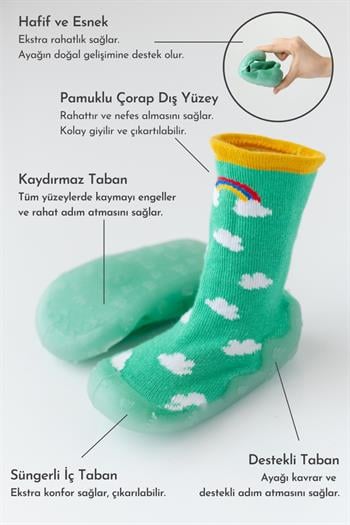 Nou Nou Tilki Kaydırmaz Taban Çorap Panduf