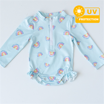 Önden Fermuarlı - Alttan Çıtçıtlı Mayo Gökkuşağı