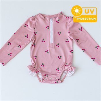 Önden Fermuarlı - Alttan Çıtçıtlı Mayo Kiraz 