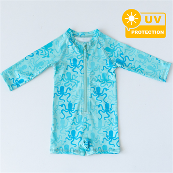 Önden Fermuarlı - Tulum Mayo - Ahtapot