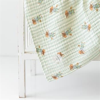 Organik Bebek Battaniyesi // 4 Kat Müslin - Fare Desenli 