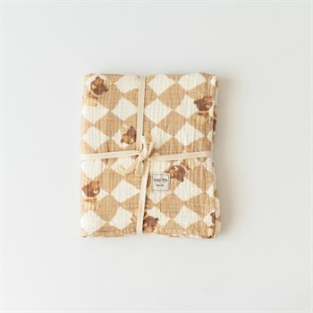 Organik Bebek Battaniyesi // 4 Kat Müslin - Ayı Desenli 