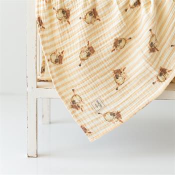 Organik Bebek Battaniyesi // 4 Kat Müslin - Tavşan Desenli 