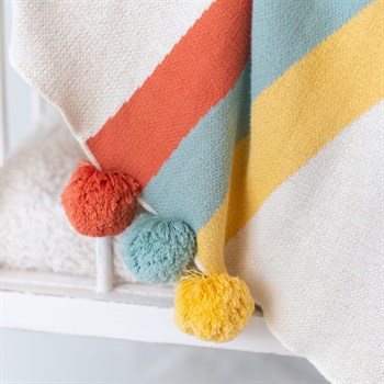 Organic Baby Blanket / One Side Knitted- Rainpompom