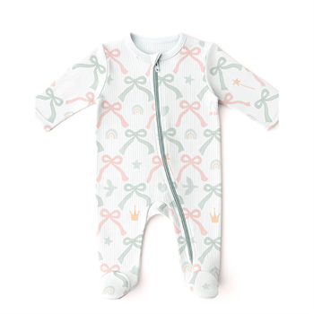 Organik İnterlok Tulum- Fiyonk Desenli