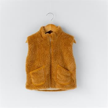 Peluş  Yelek - Hardal