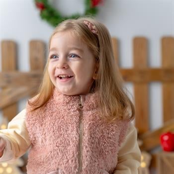 Peluş  Yelek - Pudra Pembe 