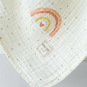 Organic Baby Blanket // 4 Layer Crinkle Muslin- Rainbow