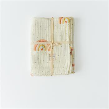 Organic Baby Blanket // 4 Layer Crinkle Muslin- Rainbow