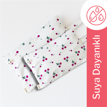 Temiz & Islak/Kirli 2li Çanta Seti Cherry