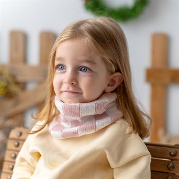 Triko Boyunluk - Dama Örgü  - Pudra - Ekru - 1-5 Yaş 