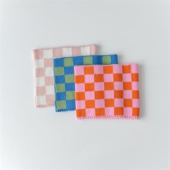 Triko Boyunluk - Dama Örgü  - Turuncu - Pembe - 1-5 Yaş 