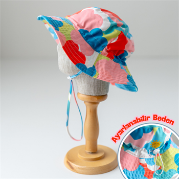 UV Korumalı Şapka - Floral / Çiçekler 1-7 Yaş Uyumlu