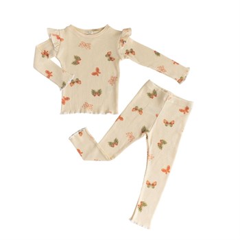 Waffle Bodysuits -Printed Butterfly