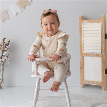 Waffle Bodysuits -Printed Butterfly