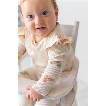 Waffle Bodysuits -Printed Butterfly