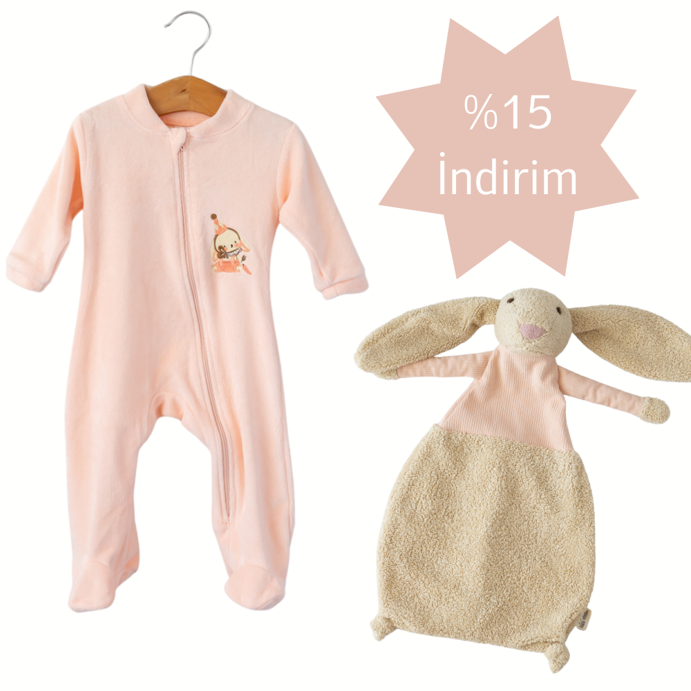 Avantajlı Set - Kadife Tulum - Uyku Arkadaşı Tavşan
